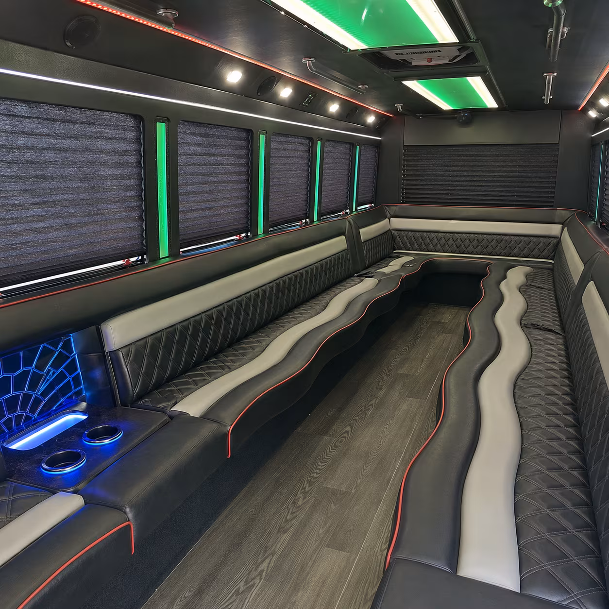 Albuquerque Wedding Transportation party bus interior