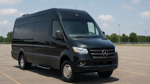 Exterior of Charter Bus Company El Paso's 14 Passenger Sprinter Limousine in El Paso