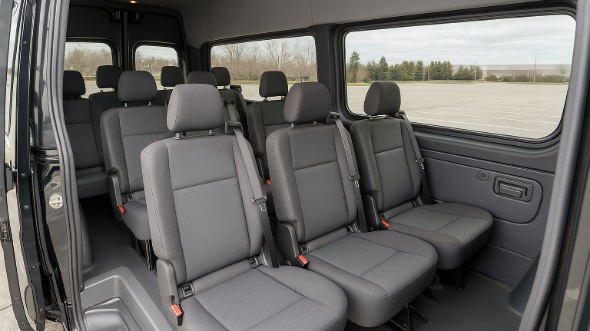 Interior of Charter Bus Company Albuquerque's 15 Passenger Minibus in Albuquerque