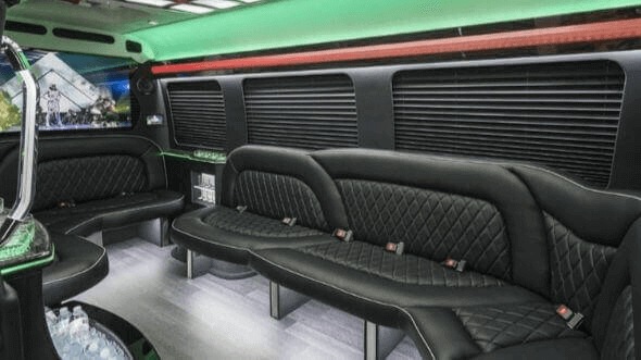 15 passenger party bus interior