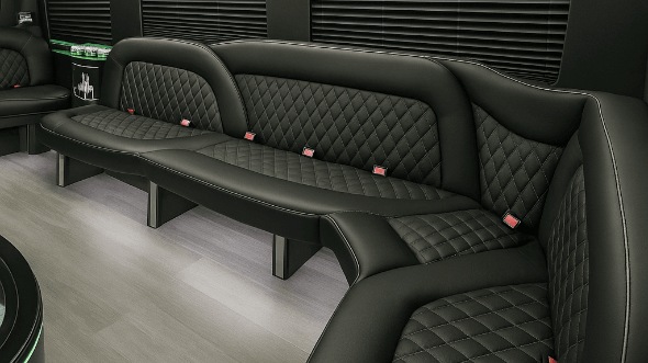 Interior of Charter Bus Company Amarillo's 18 Passenger Party Bus in Amarillo