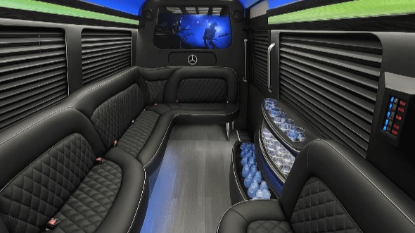 Interior of Charter Bus Company El Paso's 18 Passenger Party Bus in El Paso