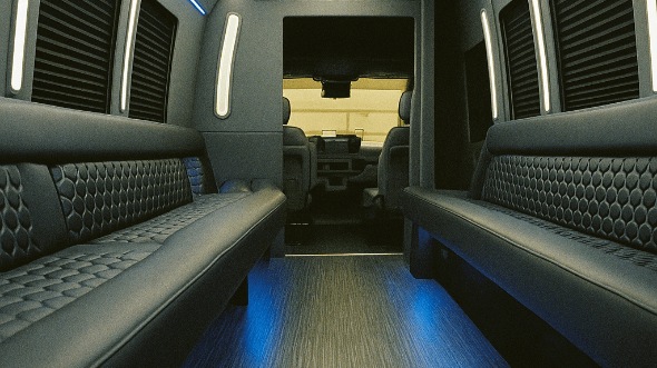 Interior of Albuquerque Party Bus Company's 20 Passenger Party Bus in Albuquerque