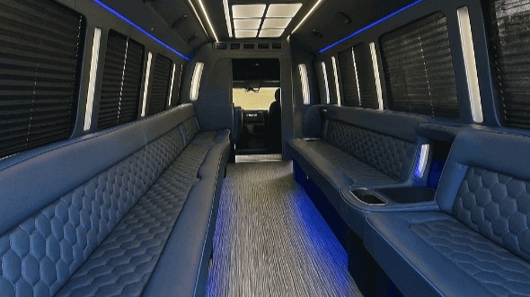 Interior of Charter Bus Company Amarillo's 20 Passenger Party Bus in Amarillo
