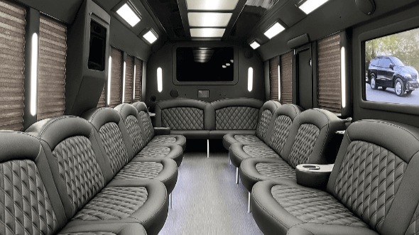 Interior of Charter Bus Company El Paso's 25 Passenger Party Bus in El Paso