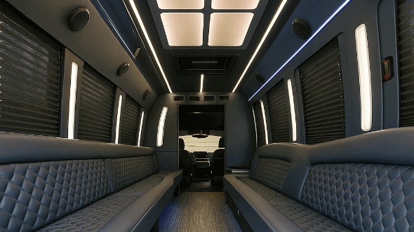 Interior of Charter Bus Company Lubbock's 25 Passenger Party Bus in Lubbock