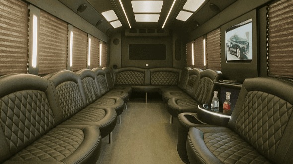 Interior of Albuquerque Party Bus Company's 28 Passenger Party Bus in Albuquerque