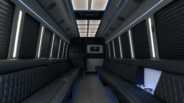 Interior of Charter Bus Company Amarillo's 28 Passenger Party Bus in Amarillo