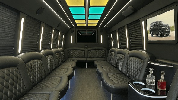 Interior of Charter Bus Company Flagstaff's 28 Passenger Party Bus in Flagstaff