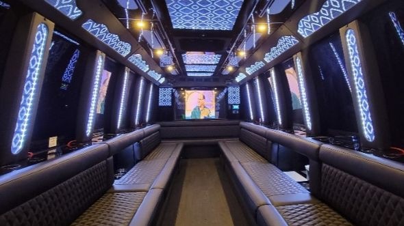 Interior of Charter Bus Company Amarillo's 30 Passenger Party Bus in Amarillo