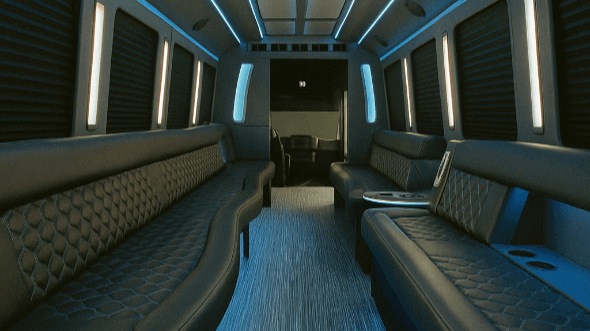 Interior of Charter Bus Company Amarillo's 40 Passenger Party Bus in Amarillo