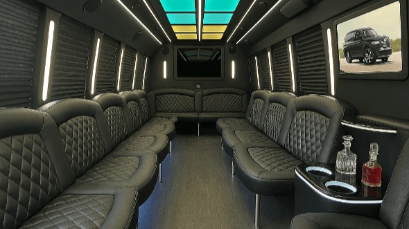 Interior of Charter Bus Company Las Cruces's 40 Passenger Party Bus in Las Cruces