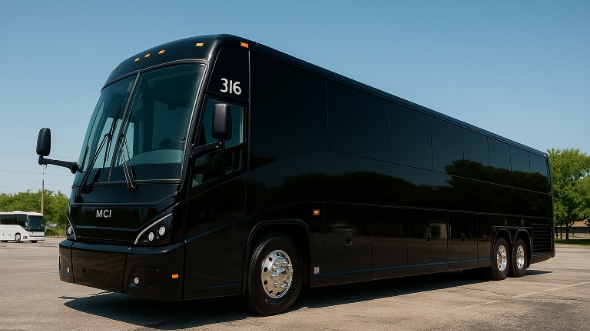 Exterior of Charter Bus Company Albuquerque's 46 Passenger Charter Bus in Albuquerque