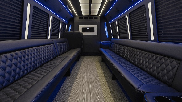 Interior of Charter Bus Company Las Cruces's 50 Passenger Party Bus in Las Cruces