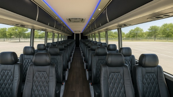 Interior of Charter Bus Company Albuquerque's 54 Passenger Charter Bus in Albuquerque