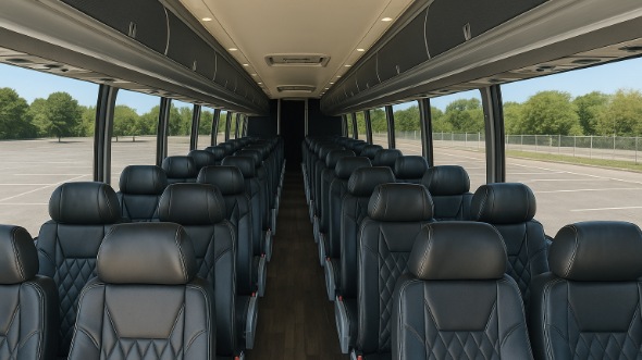 Interior of Charter Bus Company Albuquerque's 55 Passenger Charter Bus in Albuquerque