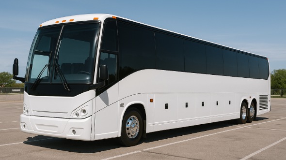Exterior of Charter Bus Company Albuquerque's 56 Passenger Charter Bus in Albuquerque